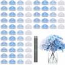 Suncalla 60 Pcs Artificial Hydrangea Flowers Bulk Silk Hydrangea Full Flowers Heads with Stems for Wedding, Home Table Centerpieces, Garden, Baby Shower, Party Decoration(Blue)