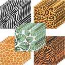 100 Pieces Jungle Safari Animal Print Party Disposable Animal Napkins Safari Napkins for Baby Shower Birthday Party, 5 Styles