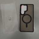 WRJ Case for Samsung Galaxy S25 Ultra, Translucent Magnetic Phone Case for Women Men [Compatible with Magsafe] Slim Anti-Fingerprints Shockproof Protective Cover with Screen Protector-Black