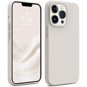 AOTESIER Magnetic for iPhone 13 Pro Phone Case, [Compatible with MagSafe][Military Shockproof Protection] Silicone Case with Soft Microfiber Lining, Camera & Screen Protection 6.1 inch, Stone