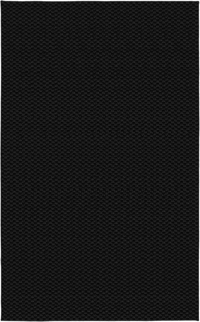 Garland Rug Medallion 4' x 6' Black Non Slip Polypropylene Area Rug- Ideal for Living Rooms & Hallways, Stylish & Durable for High-Traffic Areas