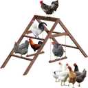 Large Chicken Perch with 2 Swings, Wood Roost Stand for 10-12 Chickens, Multi-Level Chicken Roosting Bars, Easy to Assemble Backyard Chicken Coop Accessories