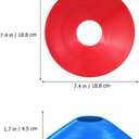 Mipcase 30Pcs Disc Soccer Cones for Training Kids : Flexible Plastic Football Cones with Mesh Bag for Sports Training and Coaching, 7.39X7.39X1.77in