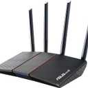 ASUS RT-AX55 AX1800 Dual Band WiFi 6 Gigabit Router, 802.11ax, Lifetime internet security, Parental Control, Mesh WiFi support, MU-MIMO, OFDMA, 4 Gigabit LAN Ports, Beamforming