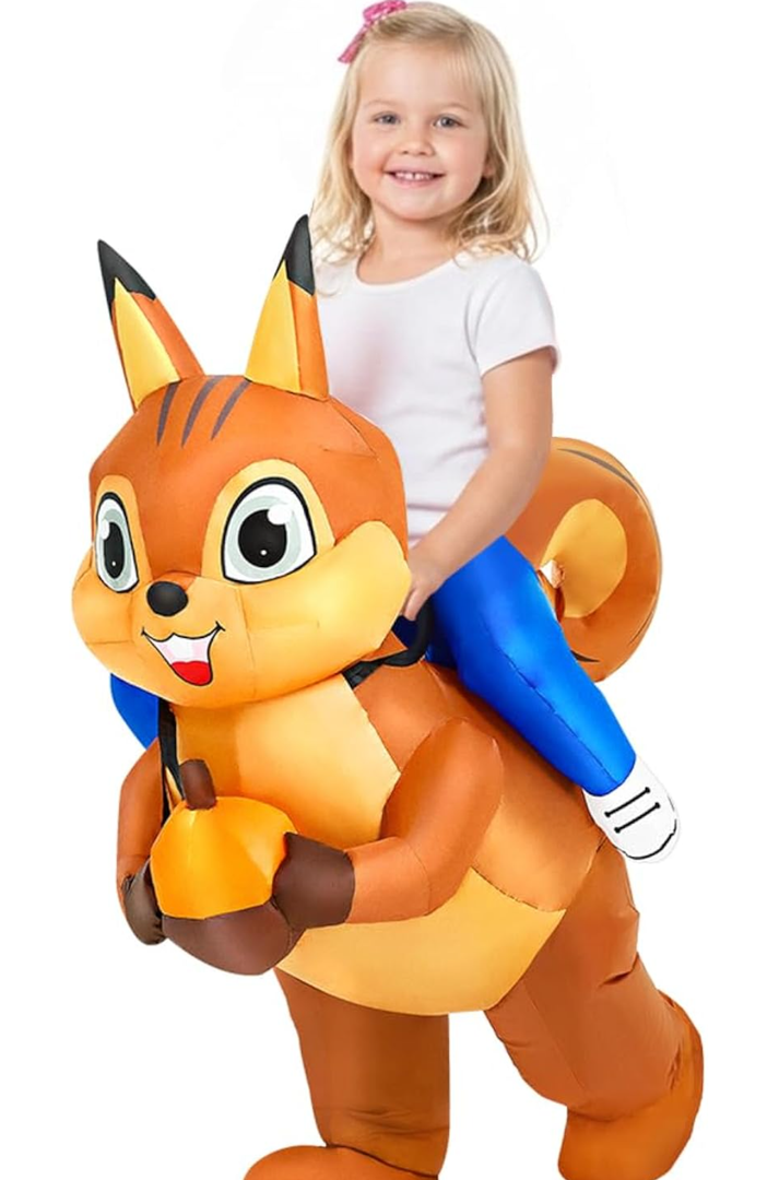 Squirrel Costume Inflatable Costume Kids Blow Up Ride On Halloween Costume M