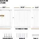 Extra Wide 76.4-81 Inch Large Baby Gates for Stairs, Doorways - No Drilling, Pressure Mounted Pet Gates for Kids & Dogs, White