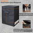 Chest Freezer Cover Deep Freezer Covers for Outside 7.0 Cubic Feet FreezerTop with Zipper to Open Waterproof and UV protection Extend their Service Life (38"W23"D34"H)