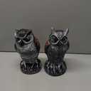Hausse 2 Pack Fake Horned Owl Bird Scarecrow Decoy 10.5 Inch Height, Plastic Deterrents, Halloween Decoration, Nature Enemy Pest Repellent for Outdoor Garden Yard