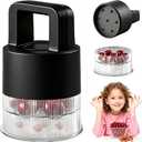 2026 Upgraded 7-in-1 Cherry Pitter Tool, Food Grade Multi-Fruit Corer with Anti-Splatter Guard, 1.5" Extra Large Slots, Easy Push Seed Remover for Cherries Olives, Dishwasher Safe Kitchen Gadget