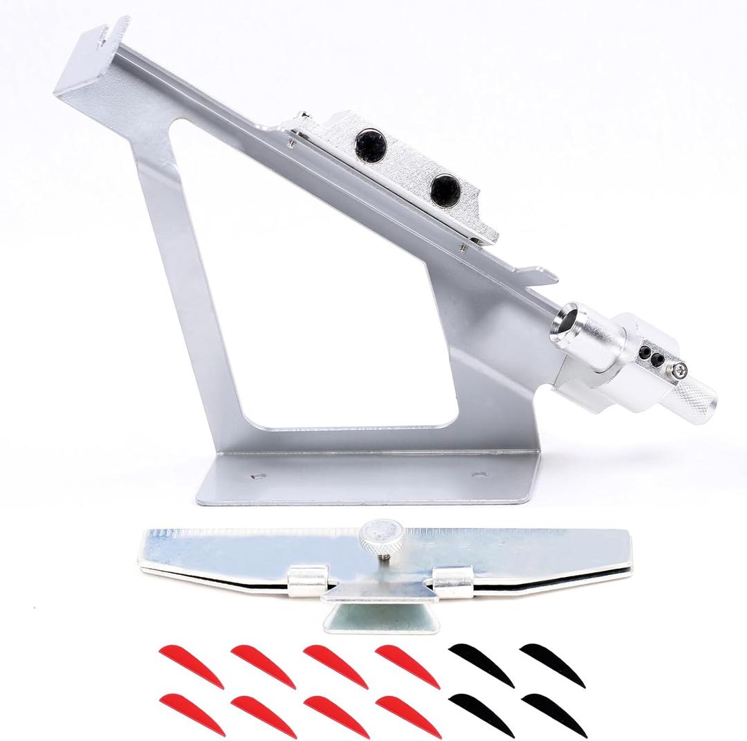 Arrow Fletching Jig - Adjust Archery Arrow Fletchings Tool Jig Kit with Clamp for DIY Arrow Vanes (Sliver)