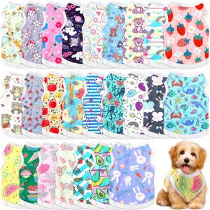 Paterr 25 Pcs Dog Shirts Printed Puppy Clothes Breathable Cartoon T Shirt for Dog Soft Puppy Clothing Lovely Pet Shirts Outfits for Pet Dogs Cats Summer Party Holiday, 25 Styles (Size: S) (Small)