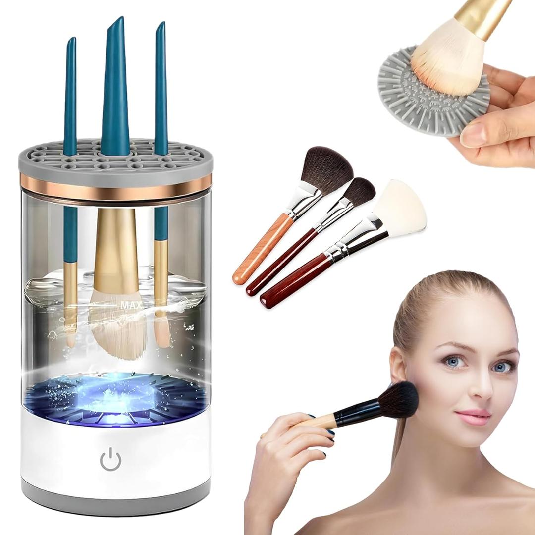 Electric Makeup Brush Cleaner - Automatic Spinning Makeup Brush Cleaner,Multi-Use Cosmetic Brush Cleanerfor All Size Makeup Brushes