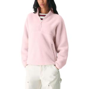 Aimiray Fleece Pullover Women Long Sleeve Half Zip Sherpa Jacket Warm Trendy Teddy Fall Sweatshirts with Side Pockets (Medium, Pink)