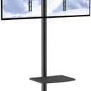 VEVOR Mobile TV Stand for 23-60 inch TVs Screen Holds up to 88lb, Height Adjustable Rolling TV Stand with Locking Wheels and Tray, Max VESA 400x400mm, Movable Floor TV Stand for Bedroom, Living Room
