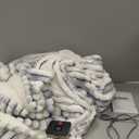 Cozy Bliss Faux Fur Throw Blanket for Couch, Cozy Warm Plush Striped Blanket for Sofa Bedroom Living Room, 50 * 60 Inches Tie-dye Grey