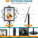 USCNC 1 Pack Sign Holder Stand 8.5x11 inch - Adjustable Floor Standing Sign Holder -Snap open frame,360° Rotation for Malls,Schools,Restaurants