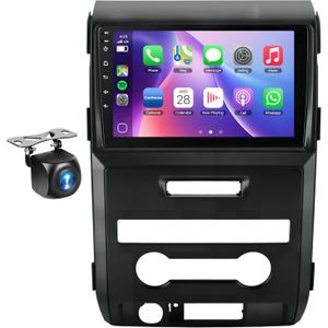 Car Stereo for Ford F150 2009-2012[8Core 4+64G] Wireless Carplay Android Auto,9" IPS Radio,Android/GPS WiFi/32EQ DSP/59UI/Bluetooth5.0/SWC/Backup Camera Car Radio for F150 F-150