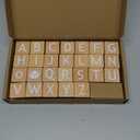 AXEARTE Alphabet Letters Stacking Blocks, 26 Wooden ABC Building Blocks for Toddlers, Number, Animals Icons on Every Side, Preschool Learning Educational Toys Montessori Sensory Toys for Kids