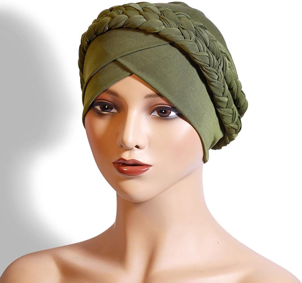 Turban for Women Men Fashion with Stretch Breathable Head Wrap Lightweight Satin Turbans Hat Headwrap for Daily Wear, One Size