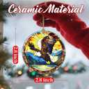 Christmas Ornaments, Dodosky 2.8in Ceramic Bald Eagle Ornament, Xmas Decor, Christmas Tree Ornaments, Xmas Decorations for Tree, Holiday Ornament, Bald Eagle Gifts, Gifts for Women Men