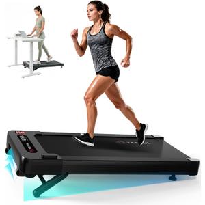 Yesoul Walking Pad Treadmill with 10% Auto Incline, Under Desk Treadmill for Home Walking, Hiking & Running, 300lbs Capacity, Smart App Scenic Routes & Live Classes, Remote & LED Display