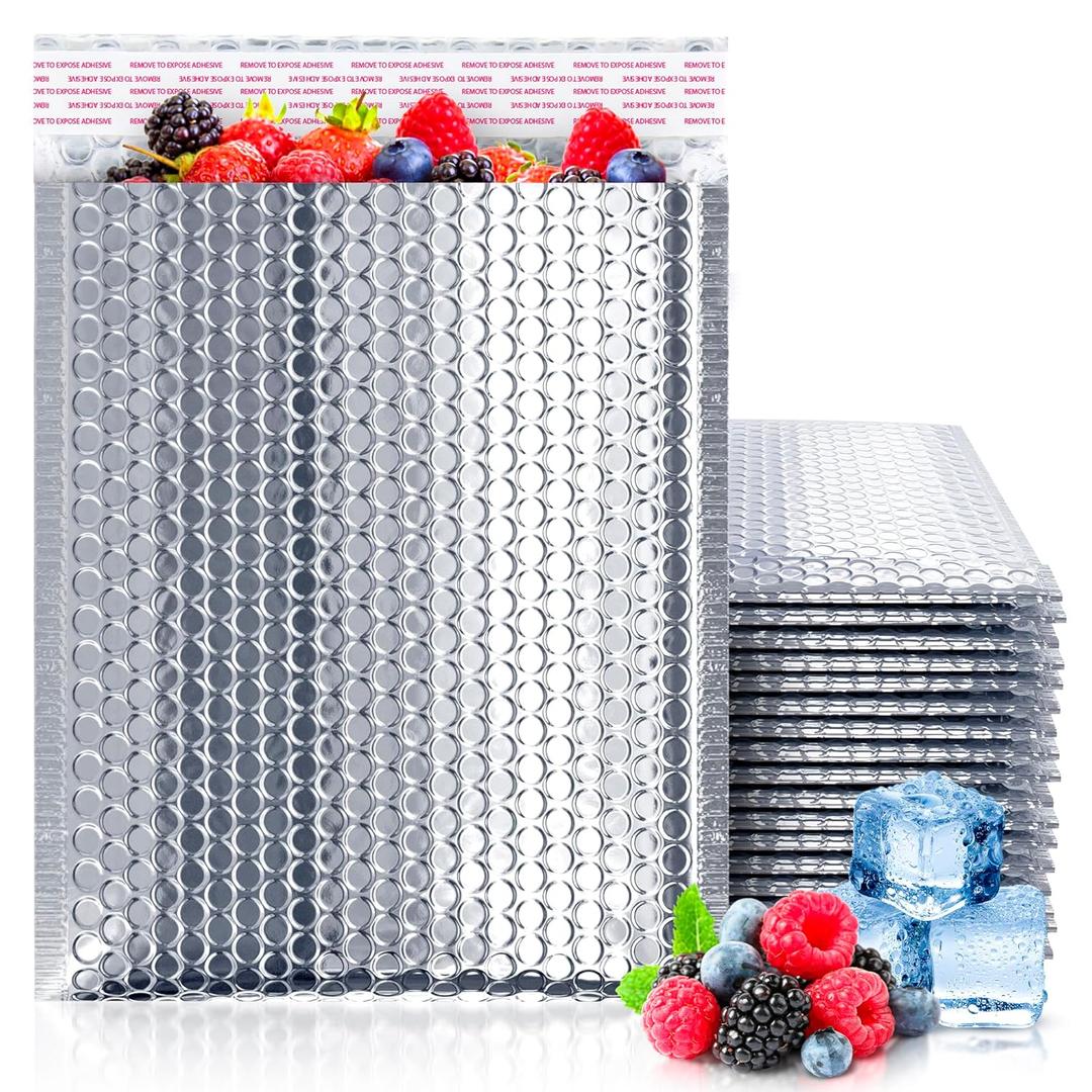 10 Pack Cool Shield Bubble Mailers 11x15. Thermal Padded envelopes 11 x 15. Large Cushion Food mailers. Peel and Seal. Thermal Shipping Bags for mailing, Packing. Packaging in Bulk, Wholesale Price.