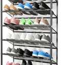 AQQHSAIN 10 Tier Over The Door Shoe Organizer Wall Shoe Shelf Shoe Holder Door Shoe Rack for Closet Pantry Hanging Shoes Clothes Toys Storage Shelves (Black)