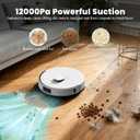 T30+ Robot Vacuum and Mop Combo with Self-Emptying Station, 12000Pa Robotic Vacuums Cleaner, No-Collision Obstacle Avoidance, Carpet Detection, Anti-Tangle Brush, 240Min Run, for Hair, Floors, Carpets
