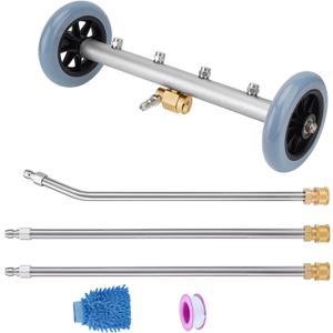 Undercarriage Pressure Washer Cleaner,Water Broom for Power Washer Undercarriage Attachment with Extension Wands,Wash Mitt, 4000 PSI (16 inch Blue)