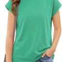 3 x Girls Cap Sleeve T Shirts Kids Summer Crewneck Solid Tops Tees 5-14 Years (Green)