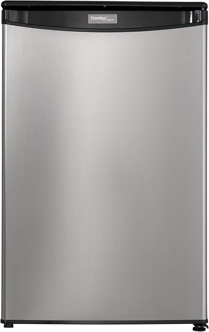 Danby DAR044A4BSLDD-6 4.4 Cu.Ft. Mini Fridge, Compact All Refrigerator for Bedroom, Living Room, Bar, Dorm, Kitchen-in Stainless Steel Look, Stainless