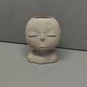 Cute Girl Head Succulent Planter, Face Planter Flower Pot with Drainage Hole for Indoor Outdoor Decor (Ivory C)