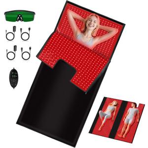 Red Light Therapy Sleeping Bag: 2520 LEDs Full Body Wrap with 660nm & 850nm Dual Wavelength, 270W Infrared Light Therapy Mat for Pain Relief, Muscle Recovery & Skin Health