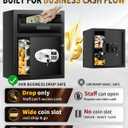 2.6 Cuft Depository Safe for Business with Quick Place Drop Slot, Cash Drop Safes with Digital Combination LCD Display and Anti-Fishing, Security Drop Safe for Cash, Mail, Checks, Document