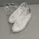 FRACORA Mens Canvas Shoes White Black Sneakers Low Top Lace Up Casual Shoes (9.5)