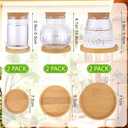 6 Pcs Plants Propagation Station Separated Desktop Glass Plant Terrarium with Wood Lid and Tray, 3 Sizes Hydroponics Plants Jars Water Planting Vases for Indoor Home Tabletop Decor