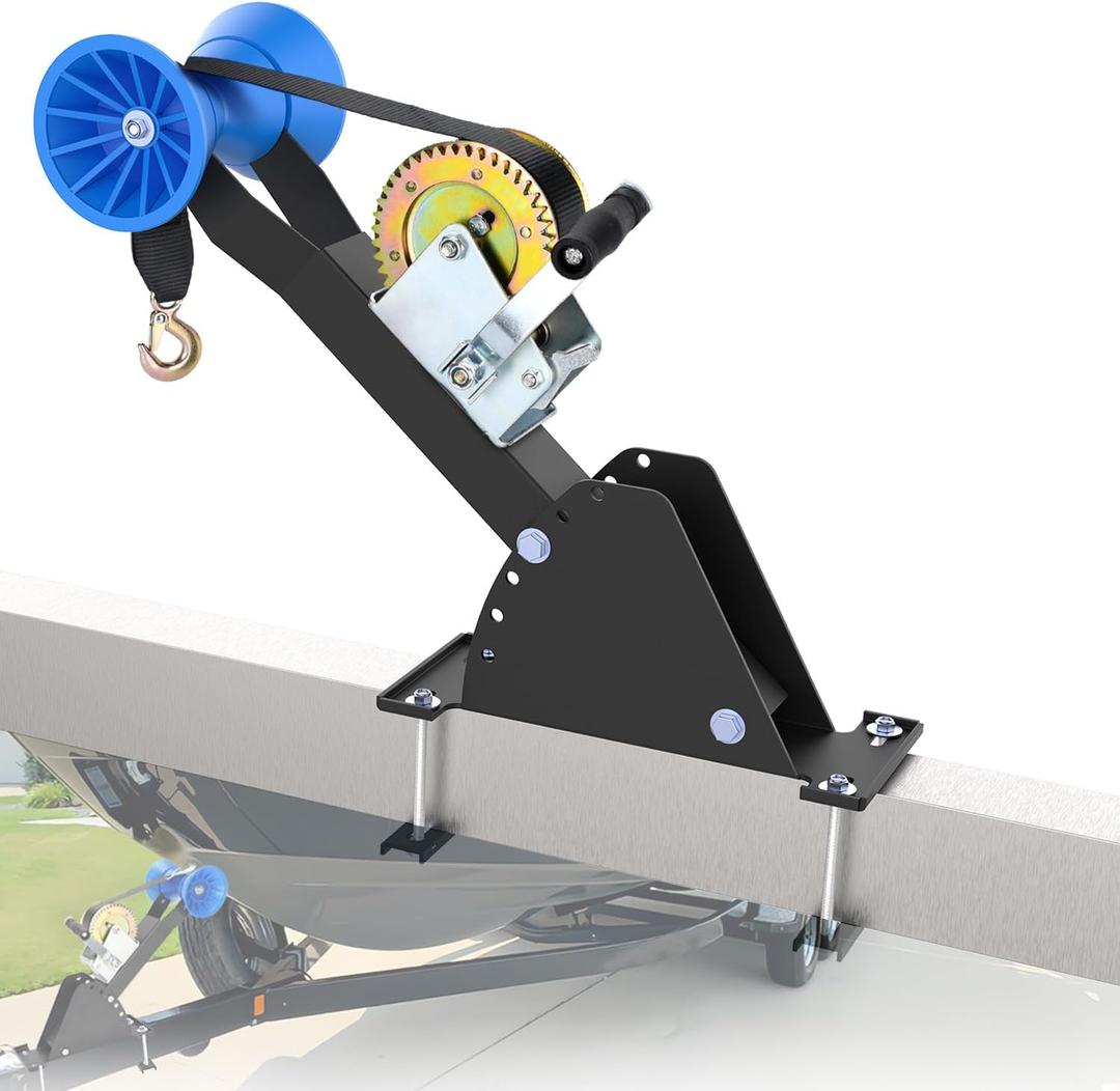 Adjustable Winch Stand with Roller, Boat Winch Mount/Boat Trailer Winch Stand for 3" to 4" W x 4" H Trailer Tongue, Boat Trailer Winch Post/Boat Winch Stand