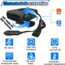 12V 200W Portable Car Heater, Car Windshield Defogger Defroster with 360 Degree Rotary & Cigarette Lighter Plug-in, 2 in 1 Auto Windscreen/Window Heater Fast Heating & Cooling Fan