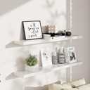 LitaEtherFloating Shelves Set of 2 for Wall, Bathroom Shelves Wall Mounted for Living Room Kitchen, Bedroom, Bathroom Storage Over Toilet, Home Decor (11.4" D x 23.6" W x 2" H)