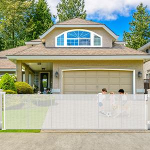 250" Extra Wide Retractable Dog Gate, Reinforced 20ft Retractable Baby Gates Extra Wide Dog Gate, 48" Extra Tall Baby Gate Retractable Outdoor Fence, Extra Long Pet Gate Retractable Gate Indoor, White