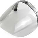 Motorcycle Windshield Open Face Helmet Visor Motorcycle Helmet Bubble Lens 3-Snap Bubble Wind Shield Visor Anti-UV Shield Visor Helmet Accessories (Beige)