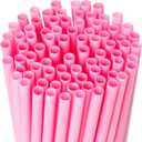 200 pcs Pink Disposable Straws, Cute Plastic Drinking Straws for Bride Wedding Bachelorette Birthday Pink Cocktail Party, Individually Wrapped