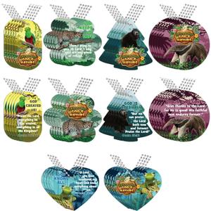 Eersida 250 Pcs Rainforest Falls 2026 Tags Decorations VBS Exploring The Nature of God Tag Necklace Kit with 24" Aluminum Safety Chains Include 200 Tags 50 Chain for Vacation Bible