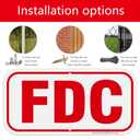 4 Pack FDC Signs, 12" x 6" Fire Department Connection Sign