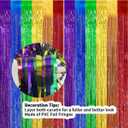 4 x 2 Pack 3.2ft x 9.8ft Rainbow Colored Pride Flag Metallic Foil Fringe Curtain, 6 Colors Multicolored Tinsel Curtains Streamers Party Photo Booth Props Backdrop for Gay Pride Month LGBTQ+ Decorations