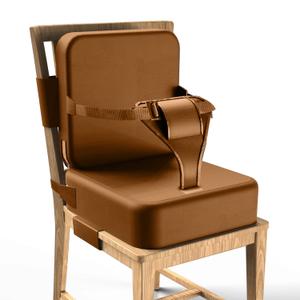 Toddler Booster Seat for Dining Table,Booster Seat for Kitchen Chair with Extended Straps,2PCS Portable with Safety Buckles,Suitable for Kids Aged 3-12 in Restaurants (Dark Brown)