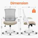 NEO CHAIR Office Desk Mesh Chair with Adjustable Ergonomic Lumbar, Beige, Without Headrest
