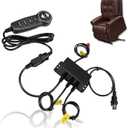 MLSK55 6 Button 8 Pin Prong Lift Chair Remote Controller Hand Control Handset w/Junction Box & USB Heat and Massage Fit for Catnapper Mulin Okin Dewert Limoss Kaidi, Replace MLSK55-A1/A4