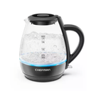 Chefman 1.7-Liter Electric Tea Kettle w/ Borosilicate Glass and Automatic Shutoff - Black