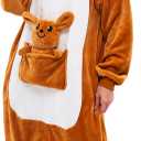NEWCOSPLAY Unisex Adult Onesie Pajamas Animal One Piece Costume Cosplay Sleepwear (Brown)